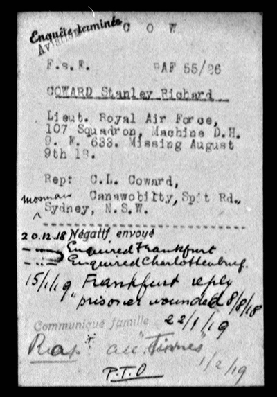 Fiche de Stanley COWARD