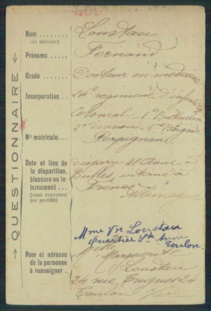 Fiche de Fernand LOUSTAU