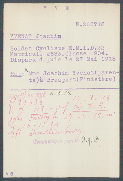 fiche de Joachim YVENAT